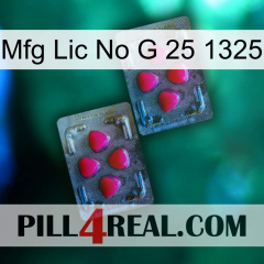 Mfg Lic No G 25 1325 14